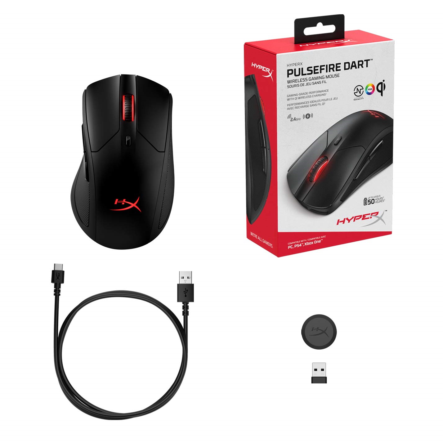 Kingston HyperX Pulsefire Dart RGB RF/USB Wireless Optical Gaming