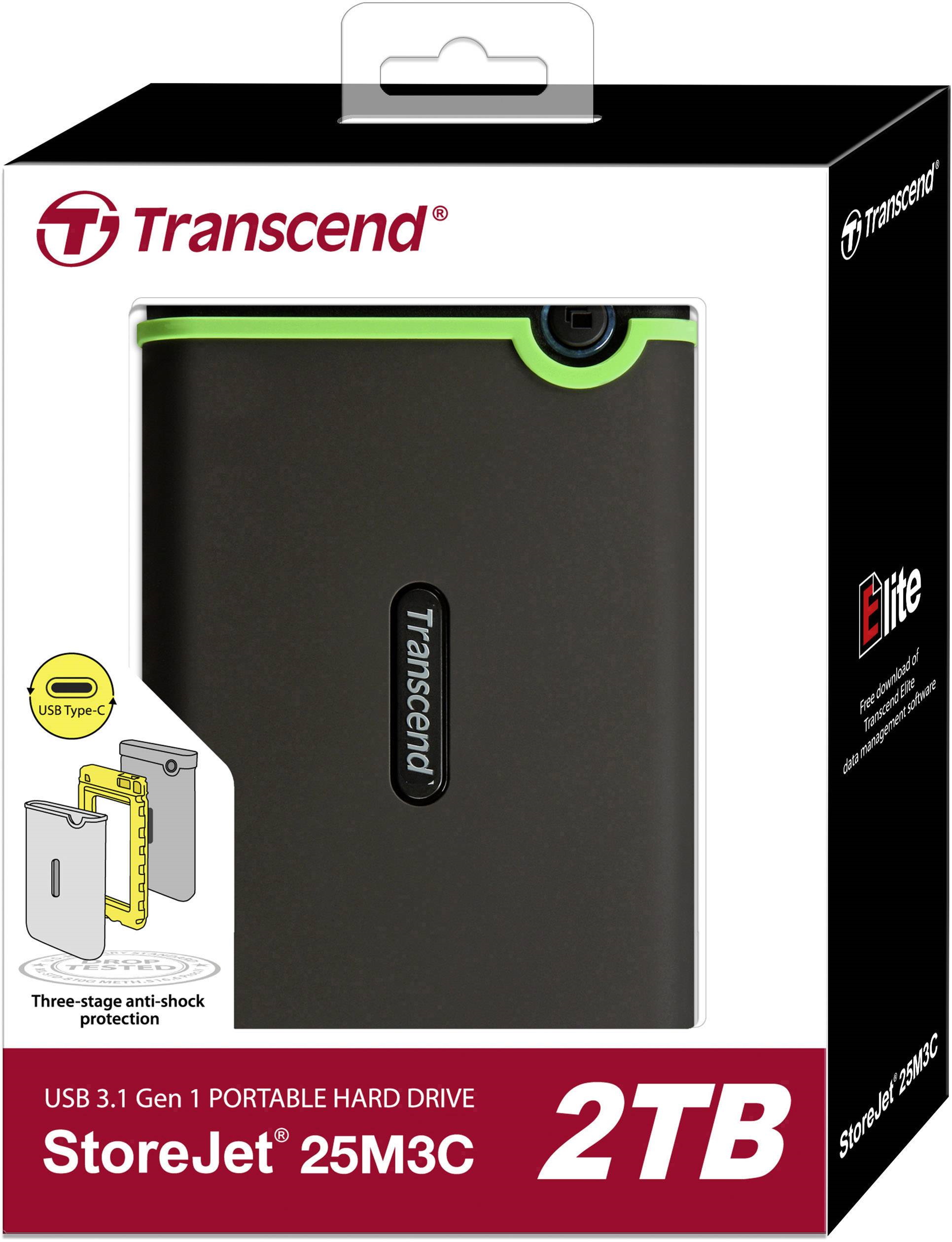 2TB Transcend USB3.1 Type-C StoreJet 25M3C 2.5-inch External Hard