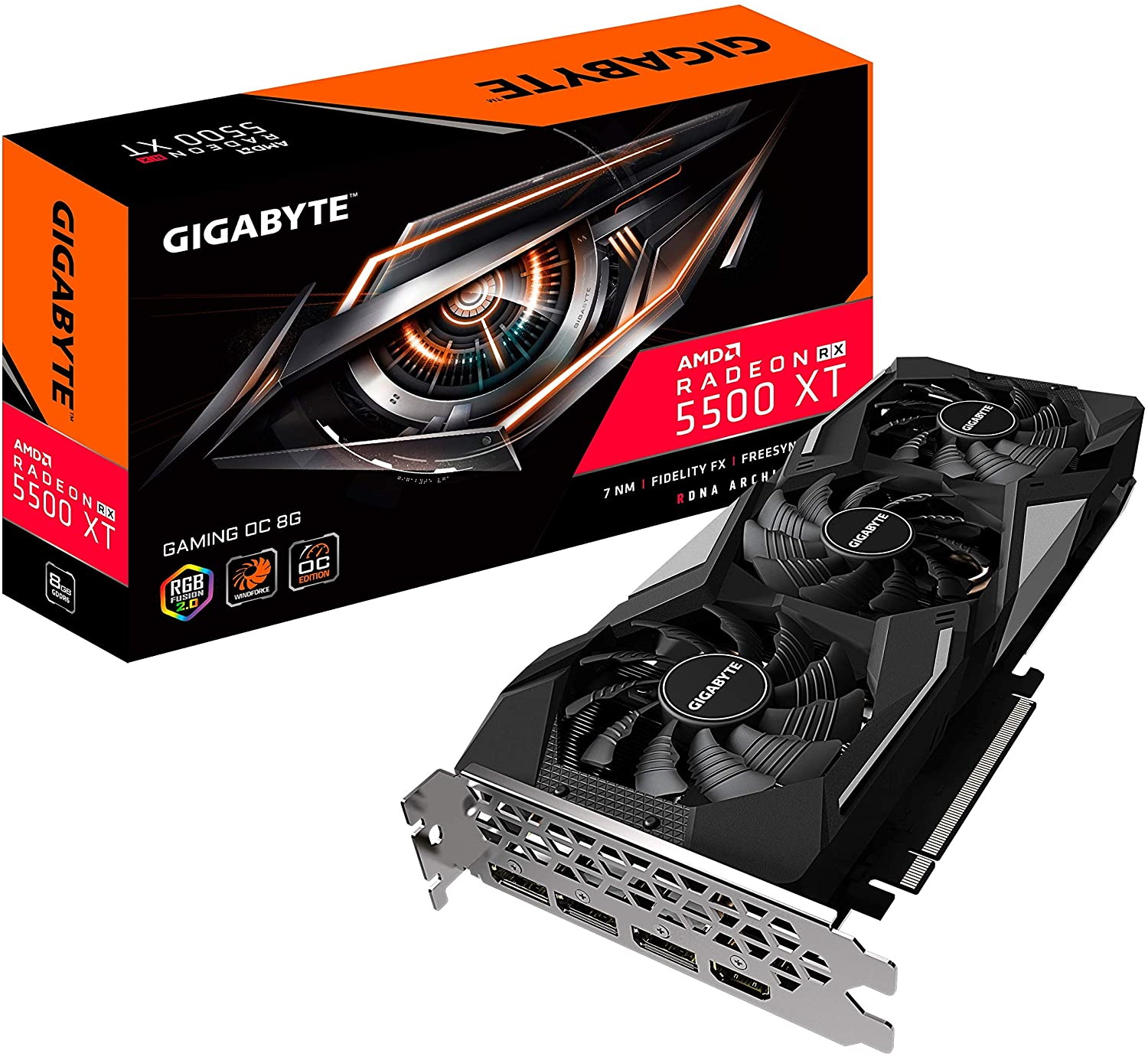 Gigabyte Radeon RX 5500 XT Gaming OC RGB Triple Fan Graphics Card 8 GB