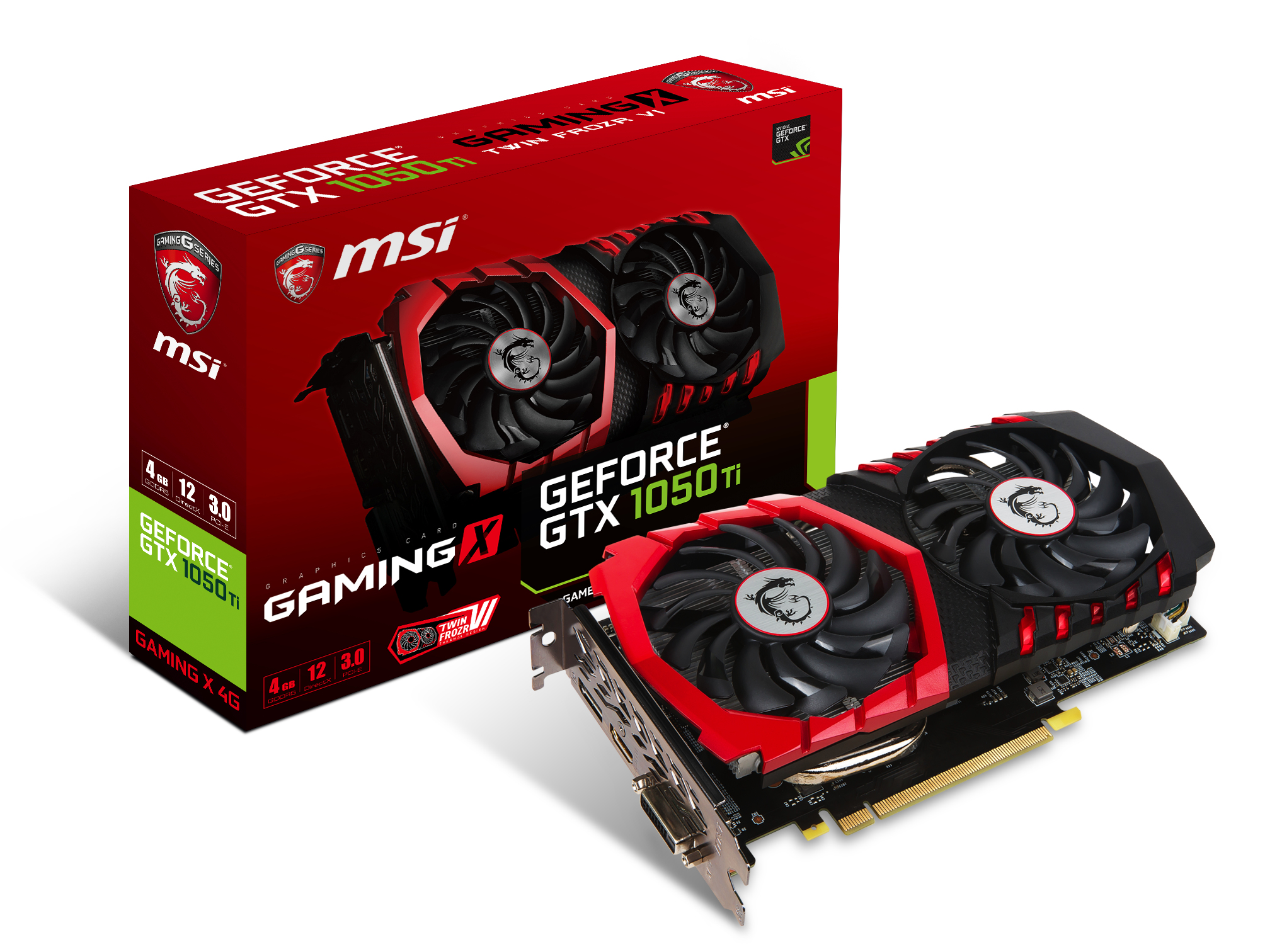 MSI GeForce GTX 1050 Ti Gaming X Dual Fan Graphics Card GB