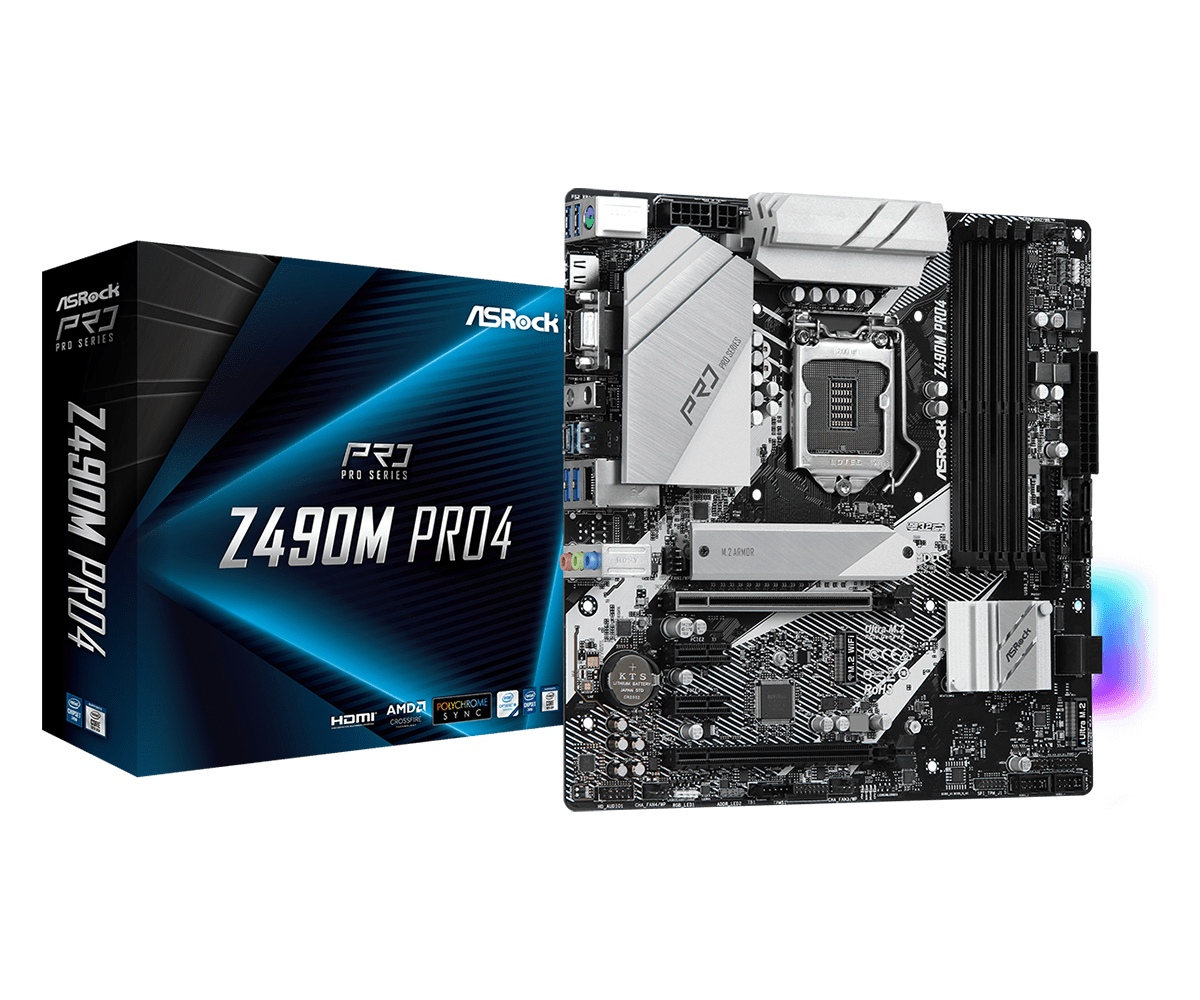 M Z490 Asrock Steel Legend ASRock Z490M Pro4 Micro ATX DDR4-SDRAM