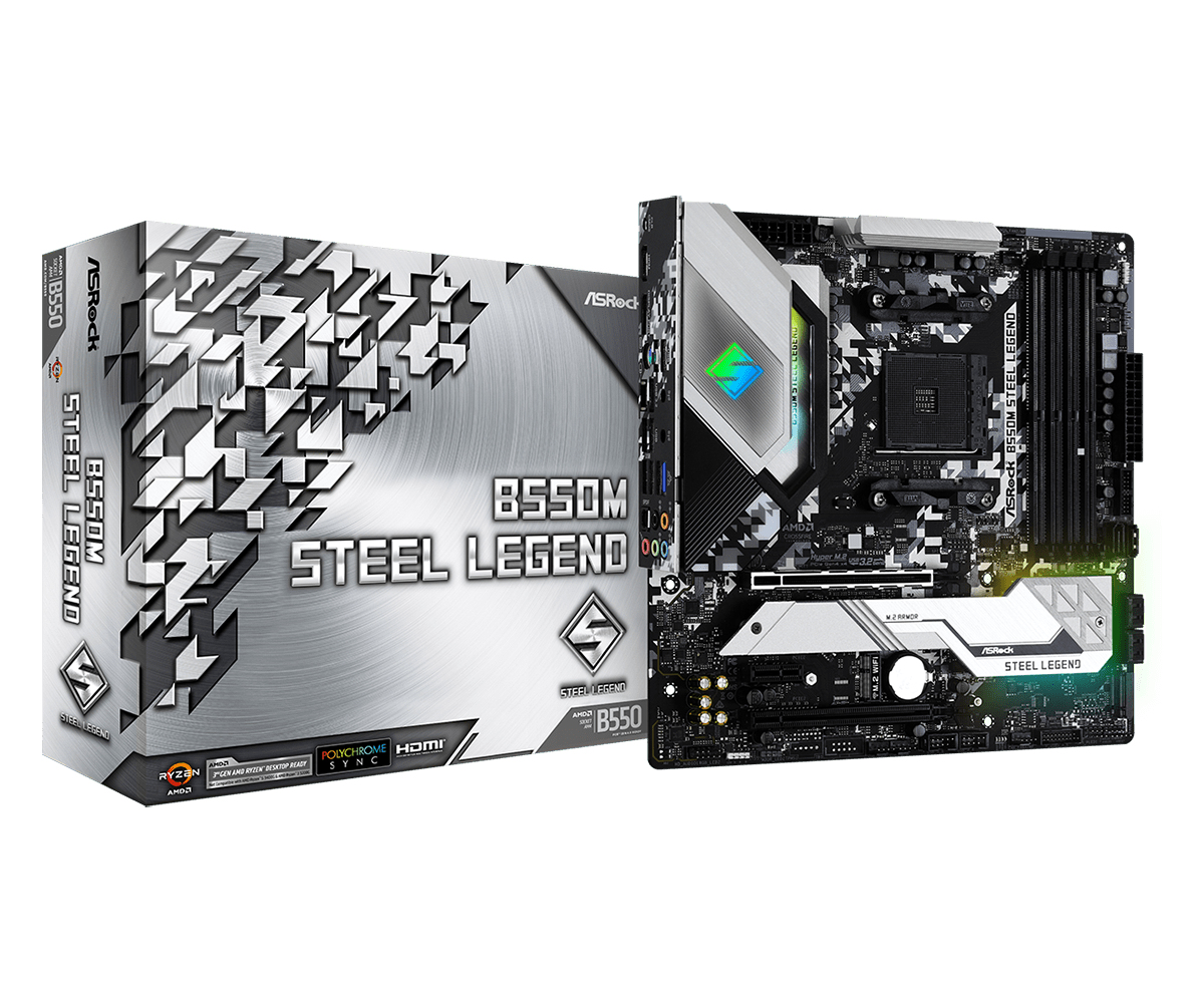 ASRock Steel Legend B550M AMD Micro-ATX DDR4-SDRAM Motherboard