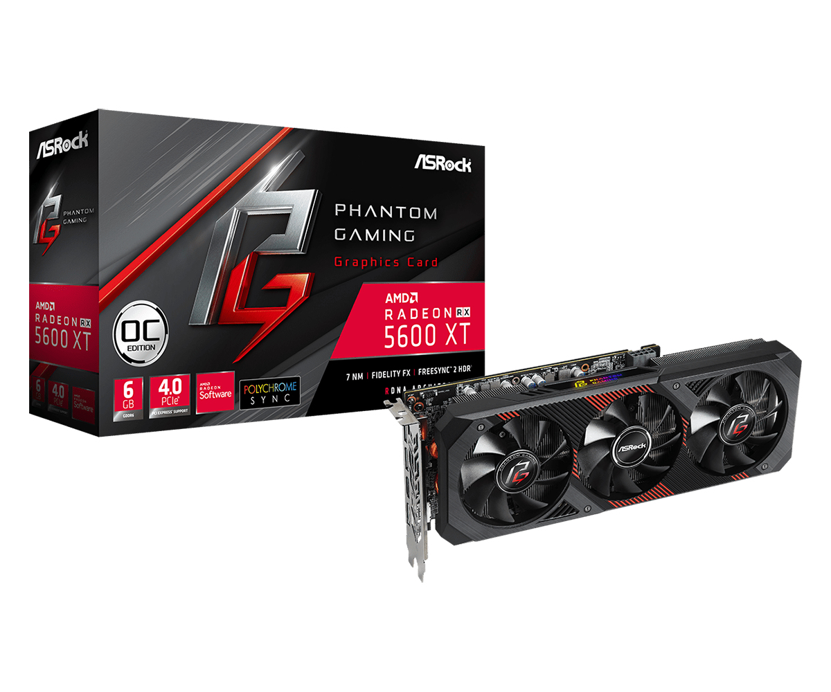 AsRock Radeon RX 5600 XT Phantom Gaming D3 OC Triple Fan RGB