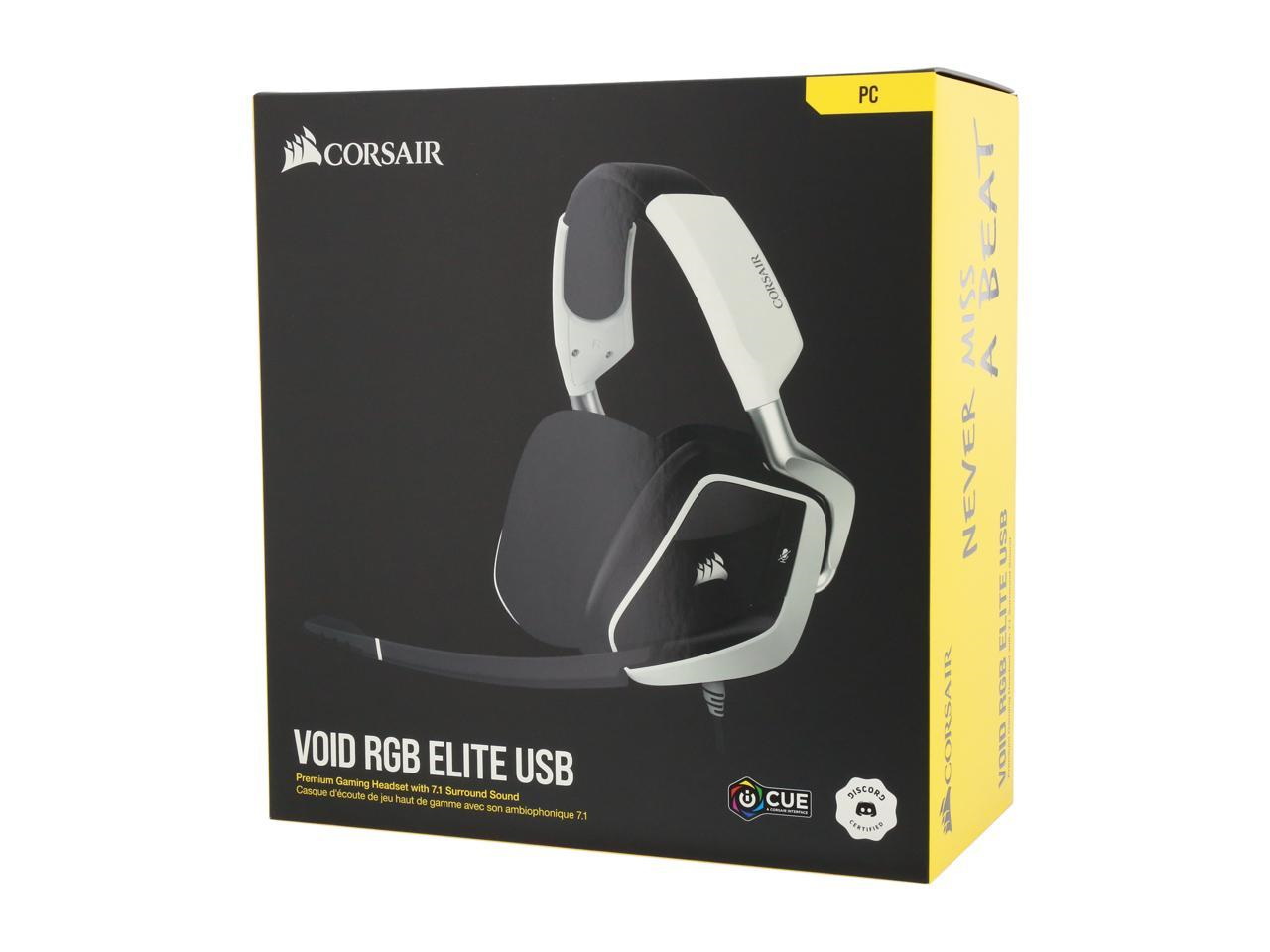 Corsair Void Elite Wired USB Gaming Headset w/Microphone - White