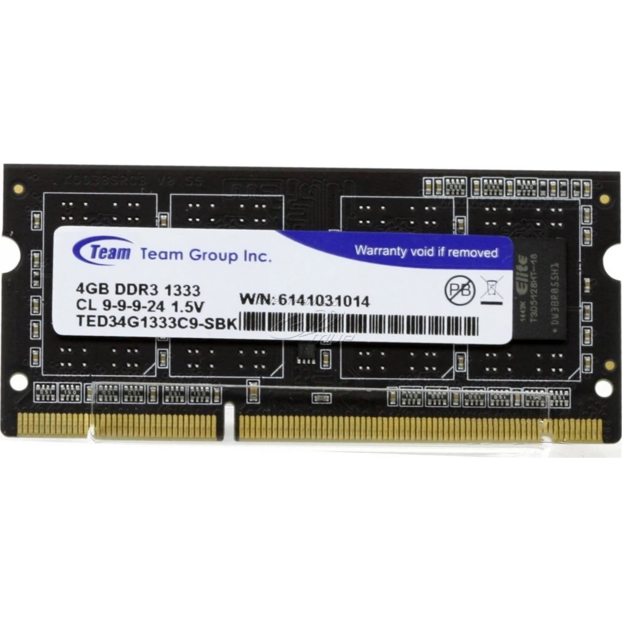 4gb Memory Module 4GB Team Group Elite DDR3 SO-DIMM 1333MHz CL9 Memory Module