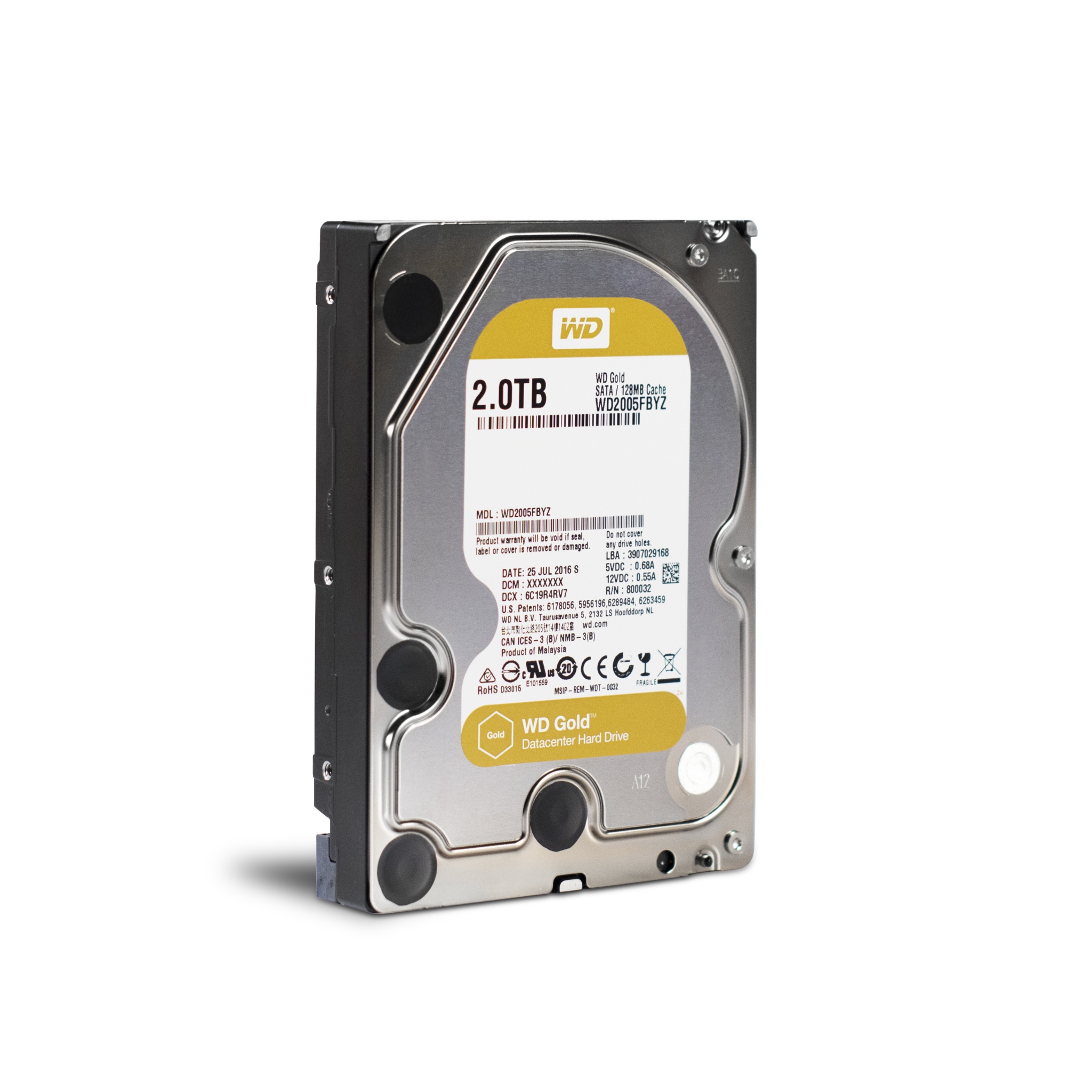 2 TB Western Digital Gold 3.5-inch SATA III Internal Hard Drive