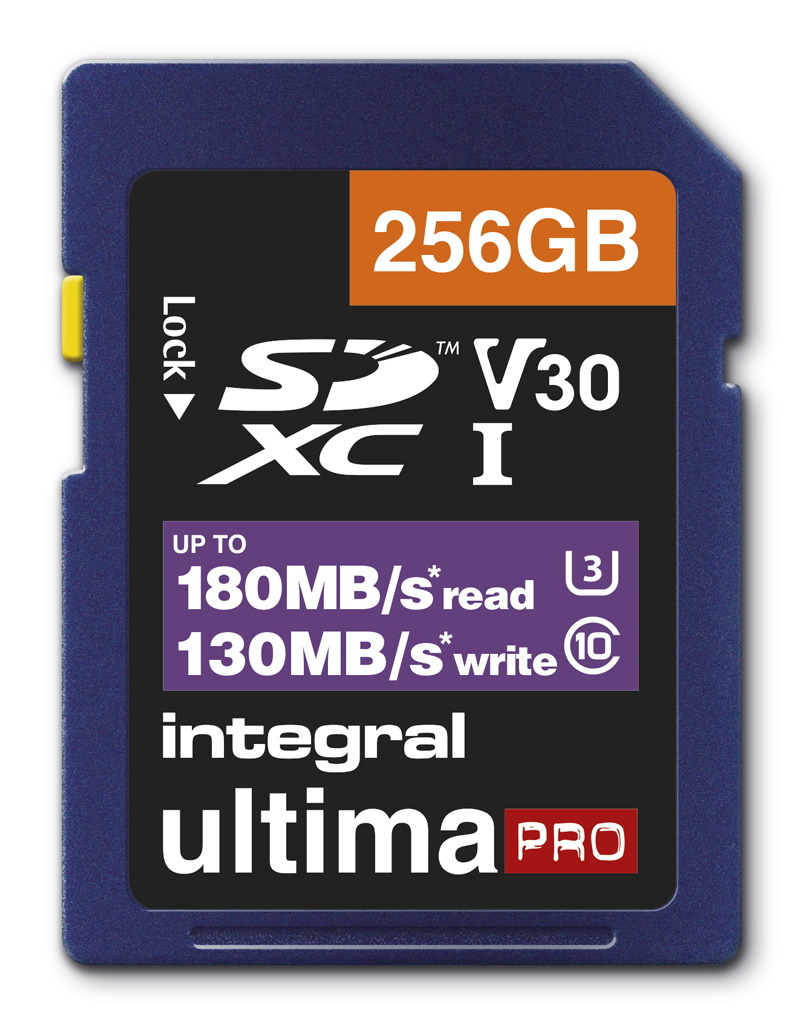 Integral 256GB SDXC Class 10 UHS-I U3 R95MB/s W90MB/s Card for Full HD 4K Video 