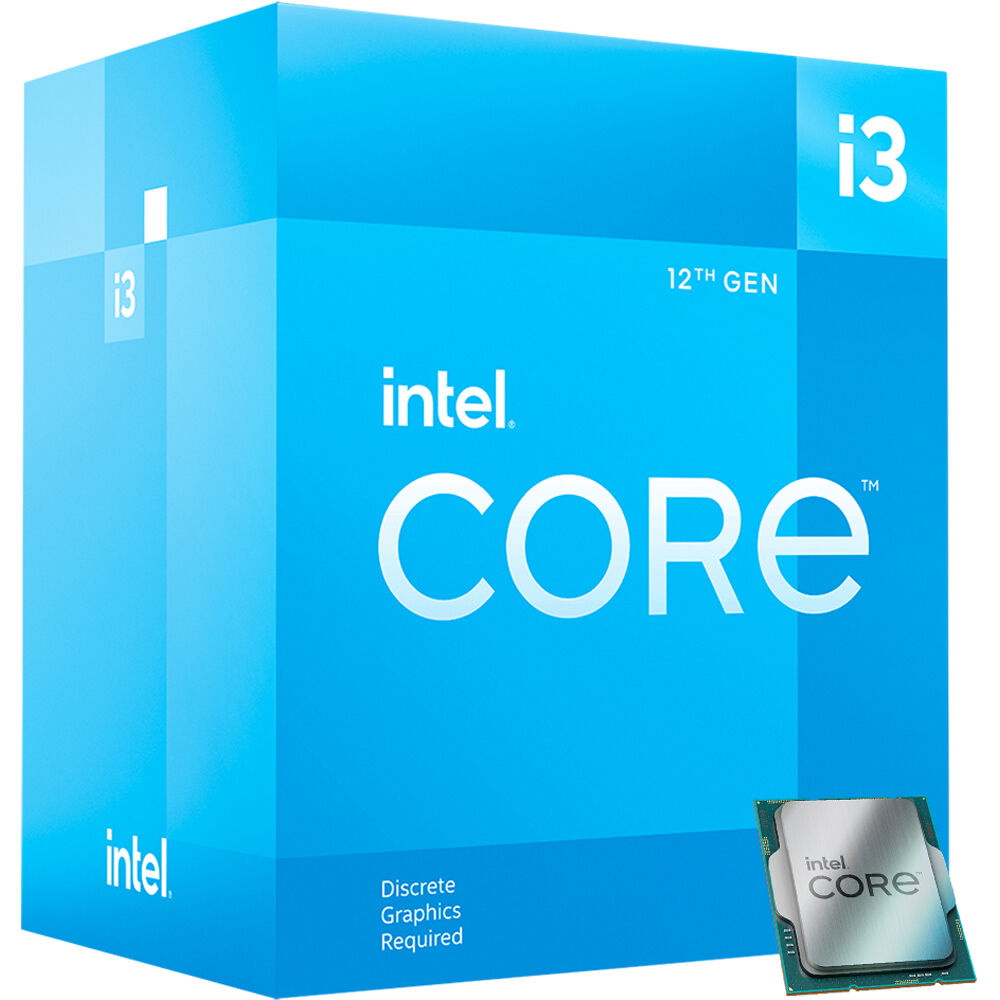 CPU Intel Core i3-12100F LGA1700 Intel Core i3-12100F Alder Lake CPU LGA 1700 3.3 GHz Quad-Core 58W