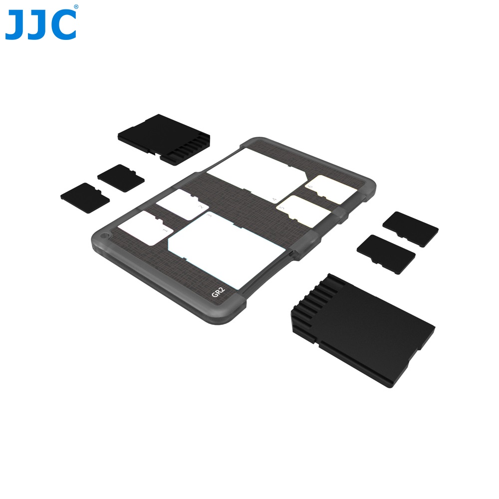 Credit Card Size Light Weight Micro SD Card Holder Case fits 2 SD Cards 4 Micro SD Cards JJC MCH-SDMSD6GR Small Wallet Memory Card Case Slim SD Memory Card Case 