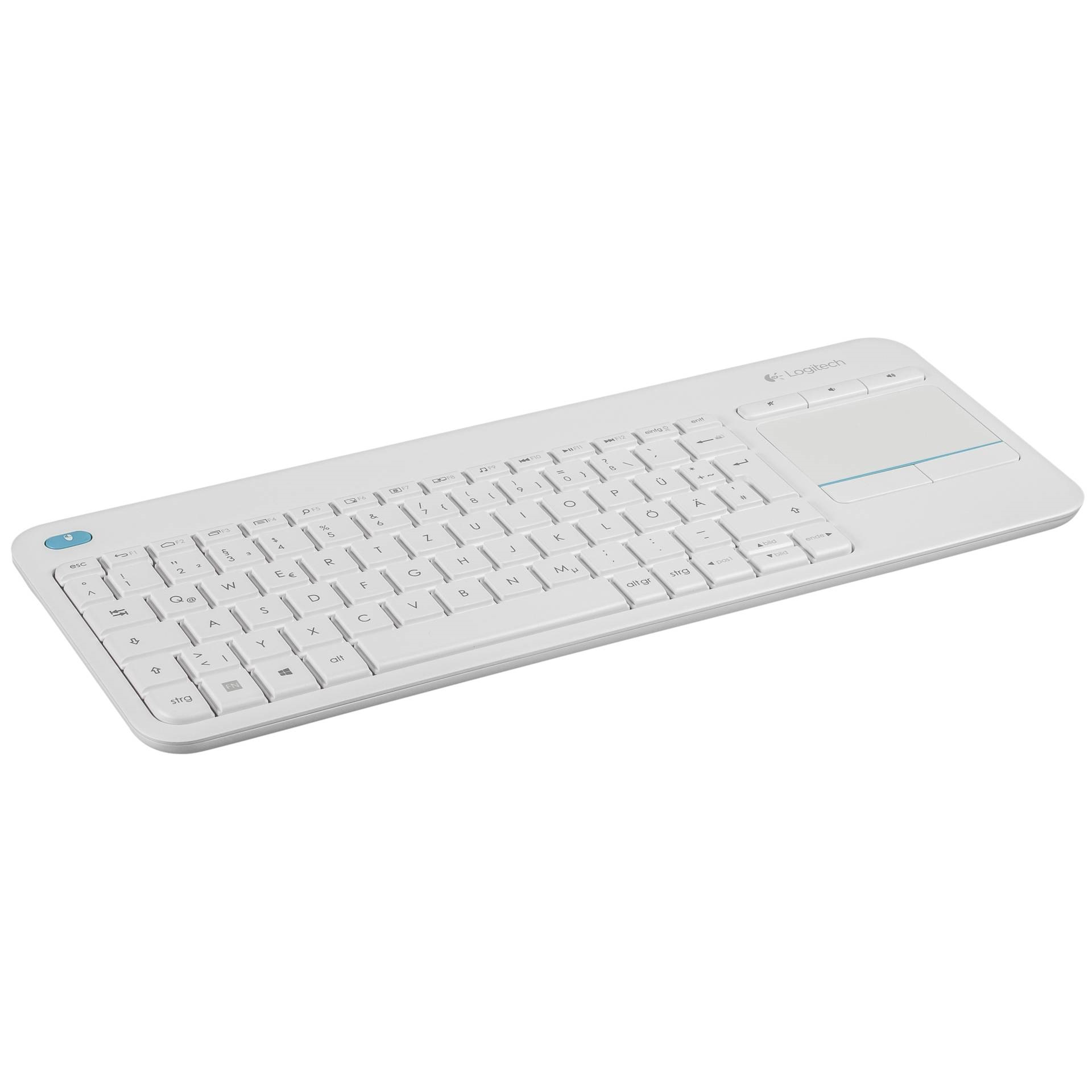 prinsesse Woods Under ~ Logitech K400 Plus Wireless Touch Keyboard - German Layout - White