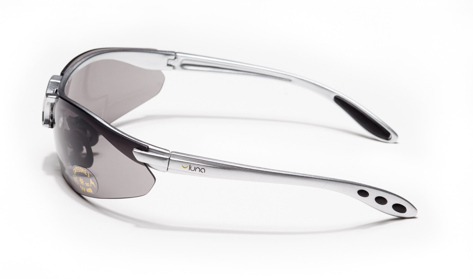 Luna Orbit Running Cycling Sunglasses w/Grey/Clear/Transp Lenses Grey Hard Case 