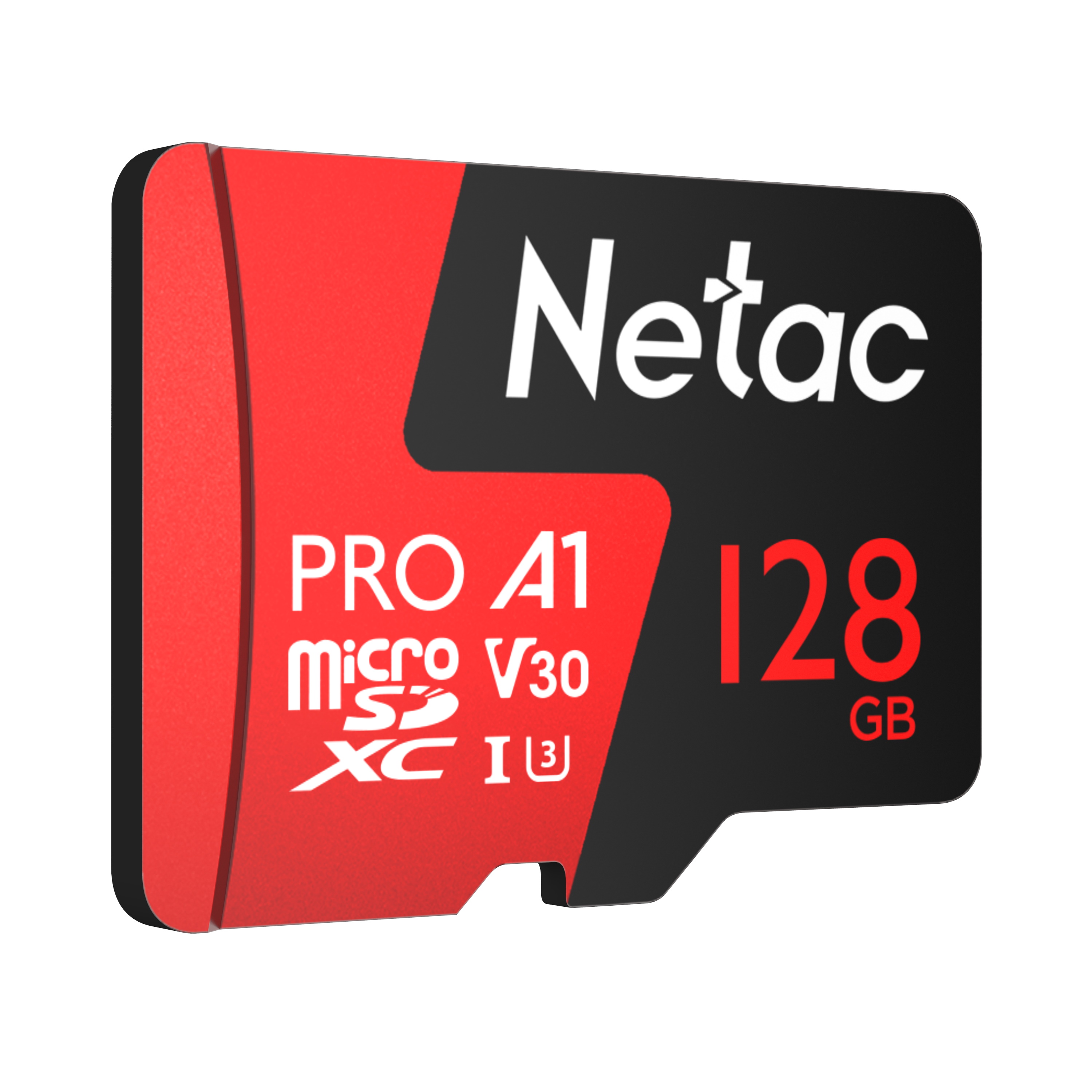 128GB Netac P500 Pro microSDXC CL10 UHSI U3 V30 A1 Memory Card w/ SD