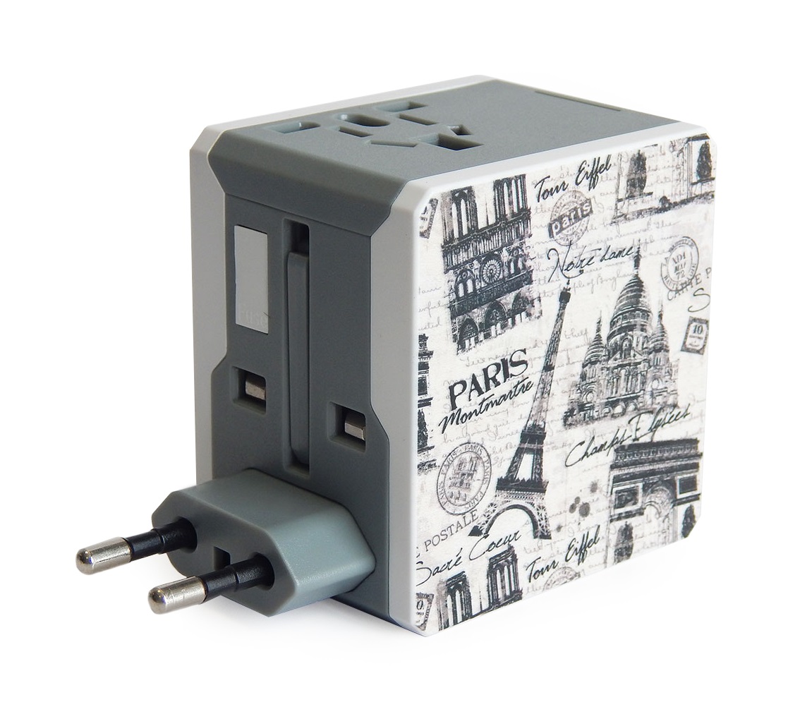 Retro Series Worldwide Travel Power Adapter with 2 USB ports (5V / 2.1A