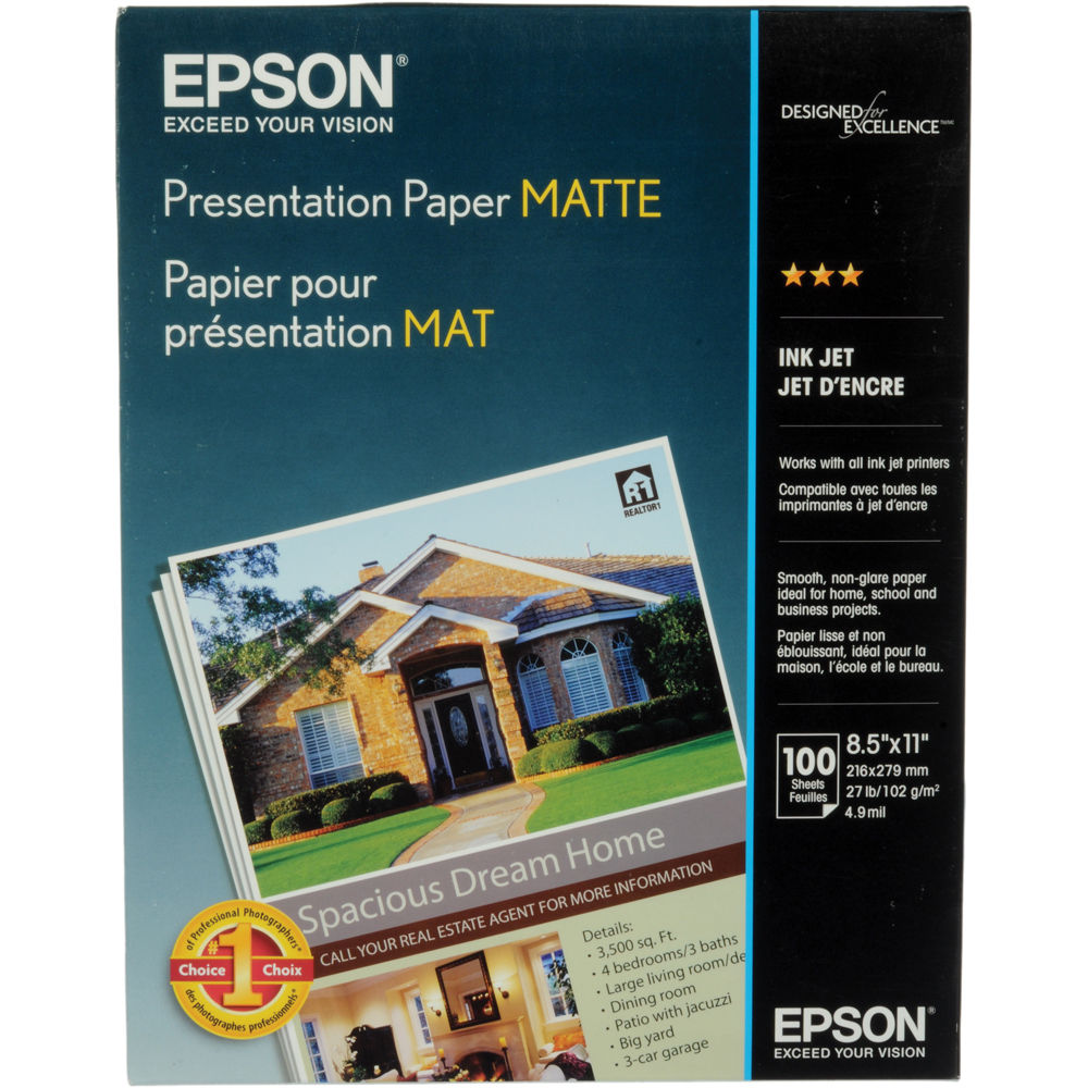 Epson Matte 8.5x11 Presentation Paper 