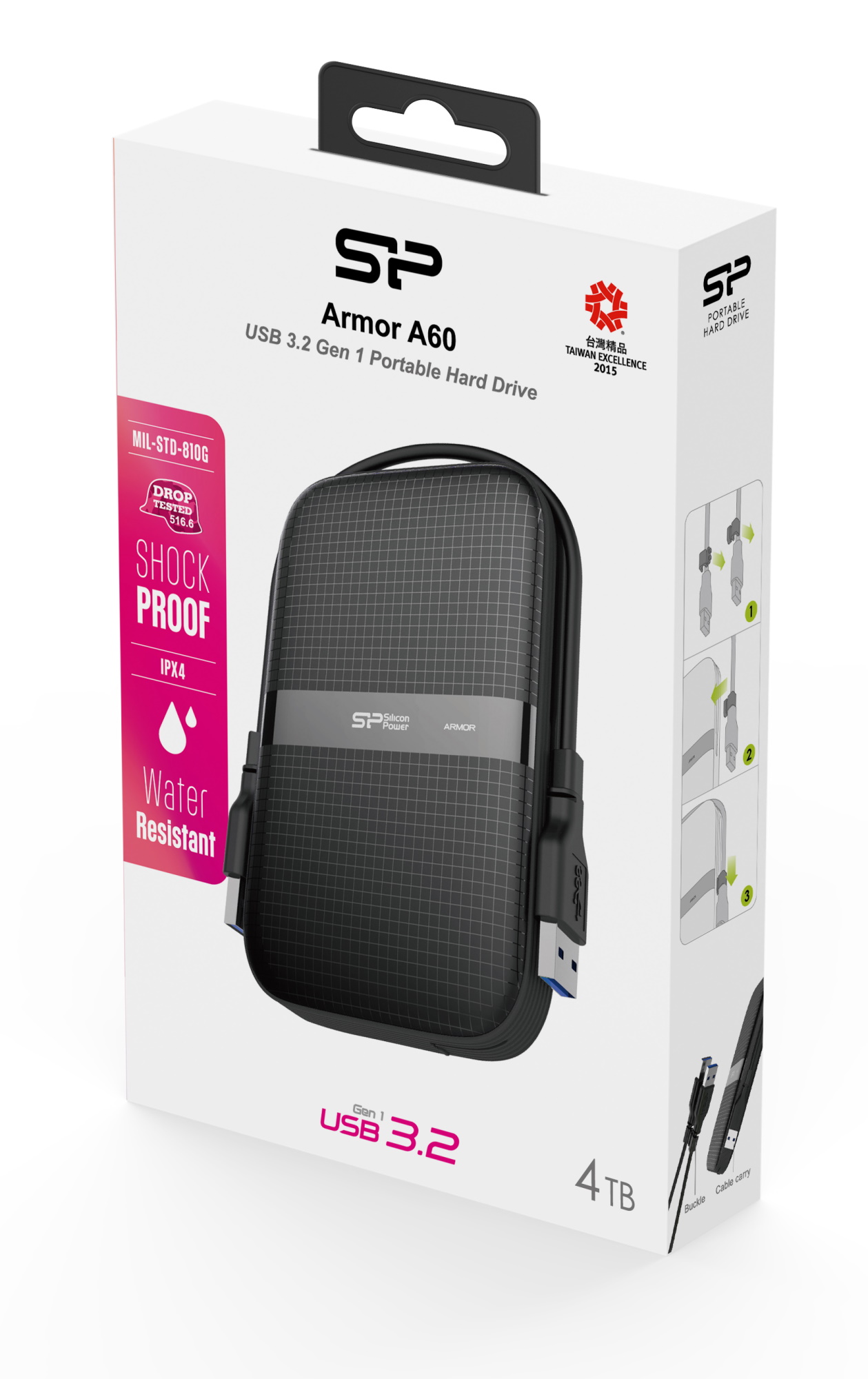 SP Armor A60 2TB ポータブルHDD Amazon.com: SP Silicon Power 2TB Rugged Portable External Hard