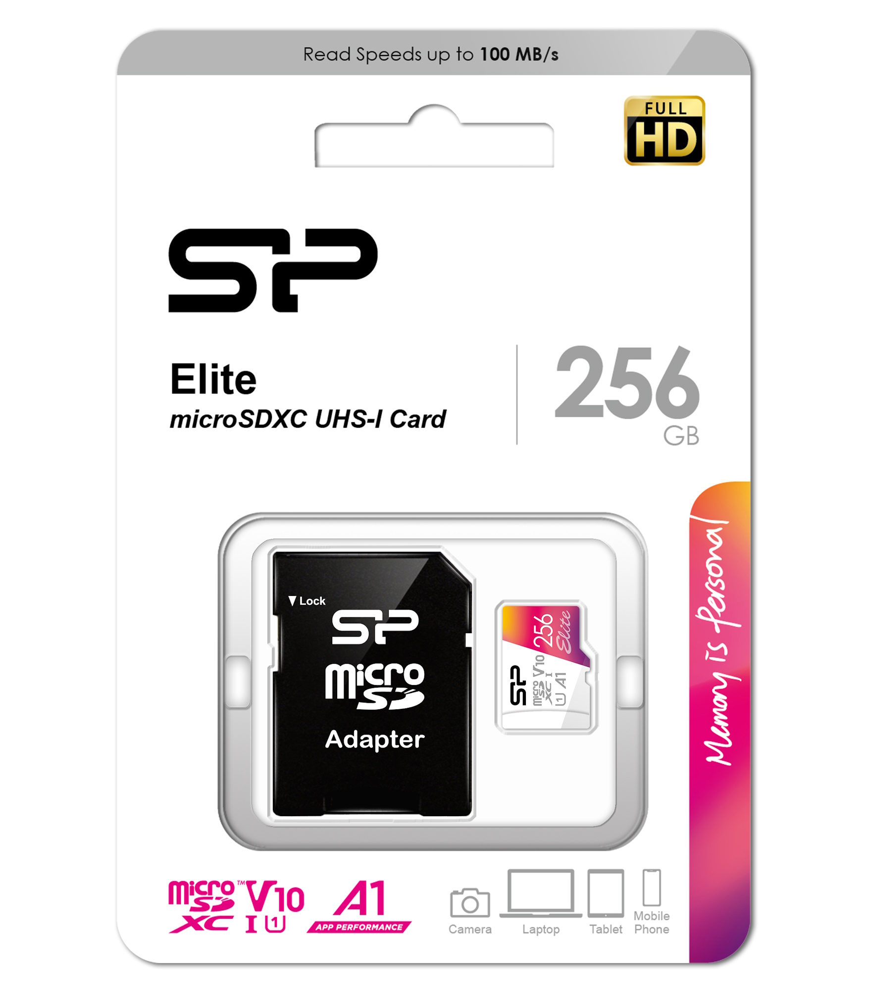 ELITE Micro SDXC UHS-I U3 V30 A1 Memory Card 256GB with 1 Adapter