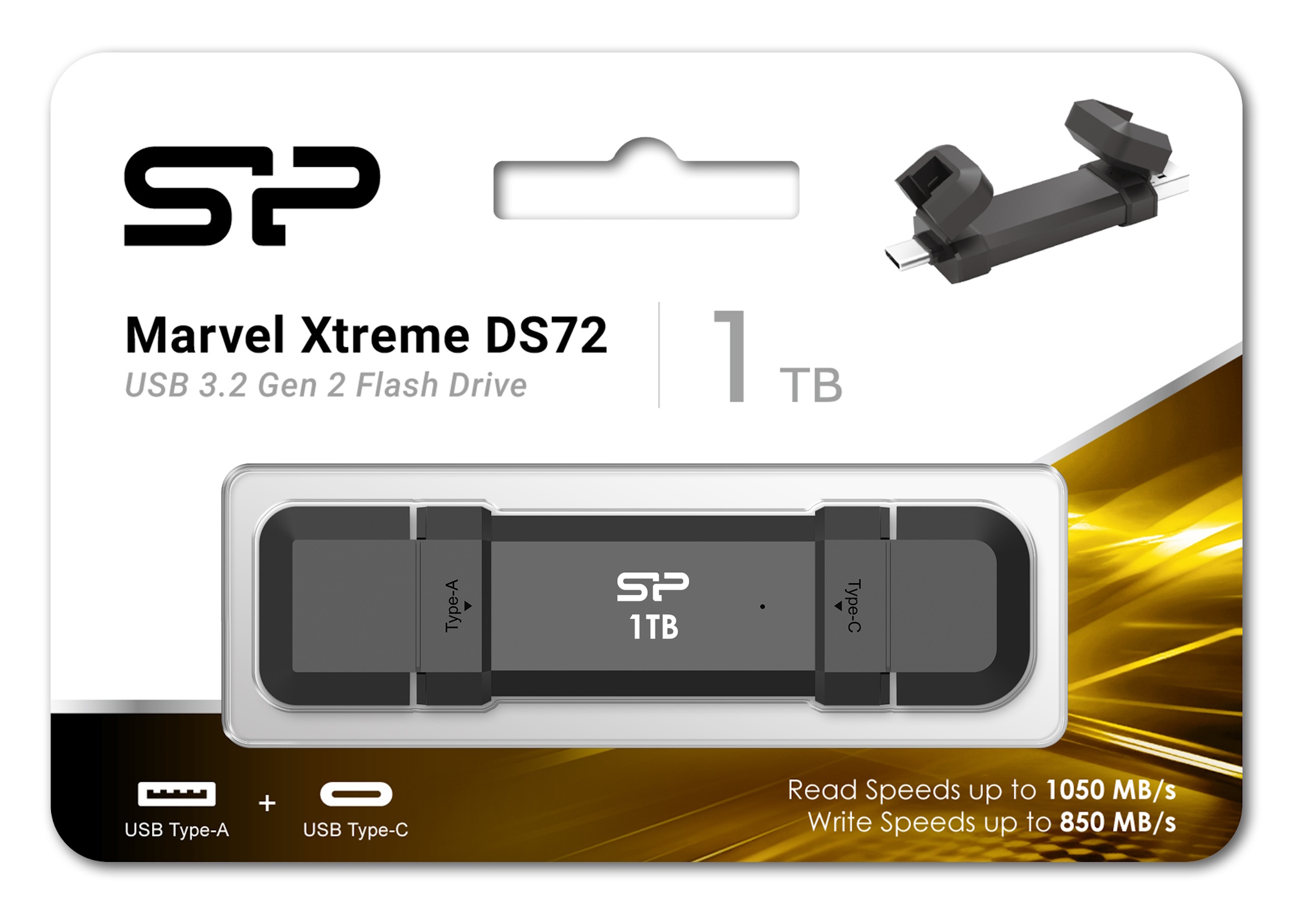 1TB Silicon Power Marvel Xtreme DS72 USB3.2 Gen2 USB Drive Black