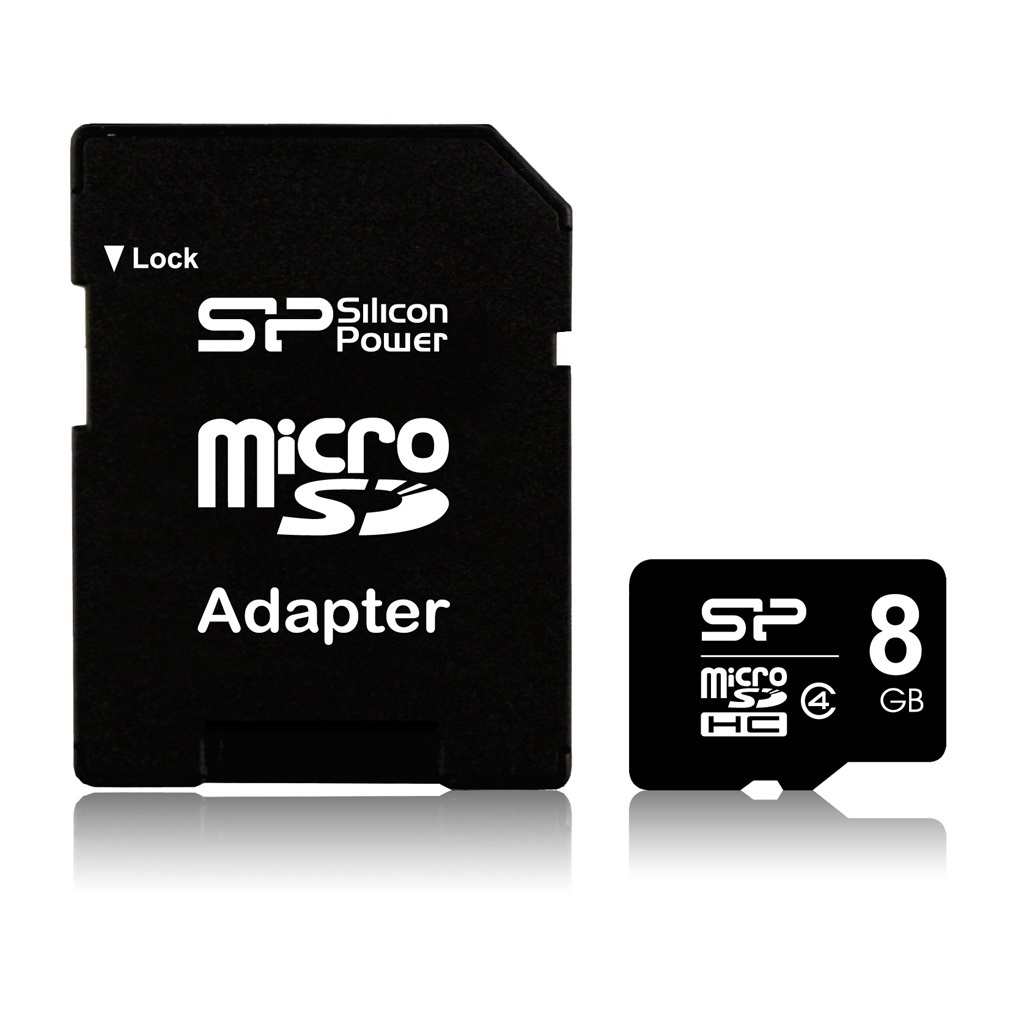 Dokter Arab binden 8GB Silicon Power microSD Memory Card SDHC Class 4 w/ SD adapter  (SP008GBSTH004V10SP)