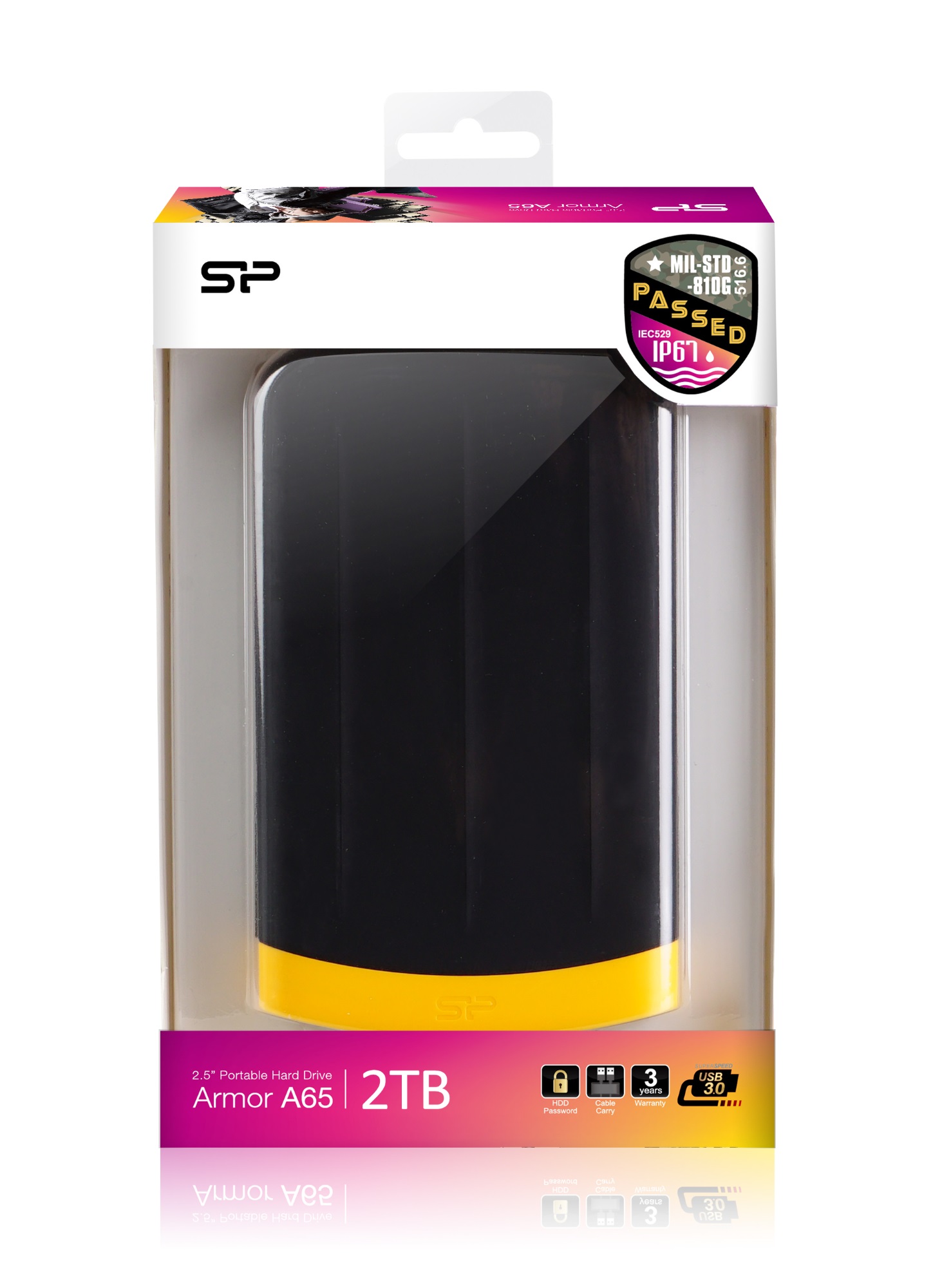 2TB Silicon Power Armor A65 Shockproof/Waterproof Portable Hard 