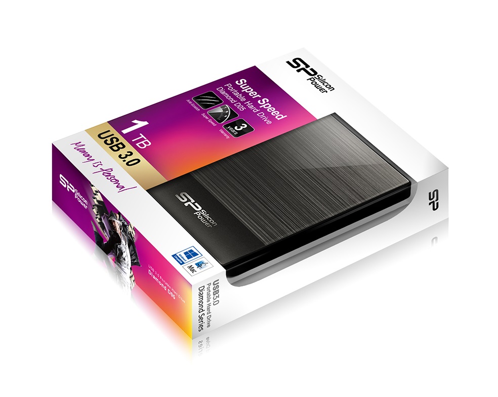 新品未使用　Silicon Power Diamond D05 1TB HDD 1TB Silicon Power Diamond D05 USB3.0 Portable Hard Drive Iron Grey