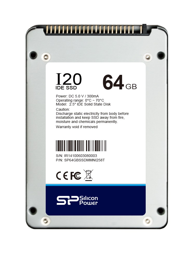 64GB Silicon Power SSD-I20 2.5-inch IDE/PATA SSD Solid State Disk (9mm,  Toshiba 19nm MLC Flash)