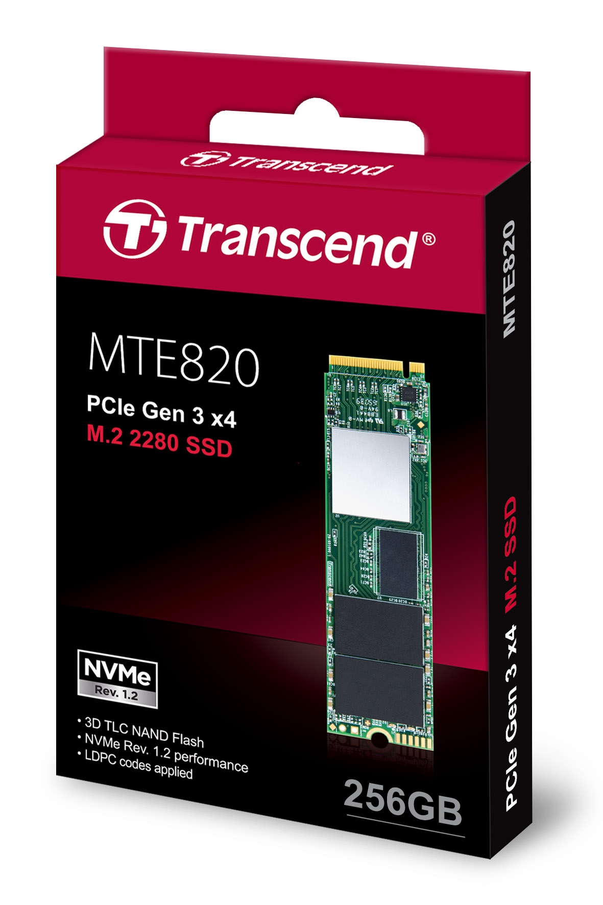 256GB Transcend M.2 2280 PCIe Gen3 x4 NVMe MTE820 SSD 80mm Form