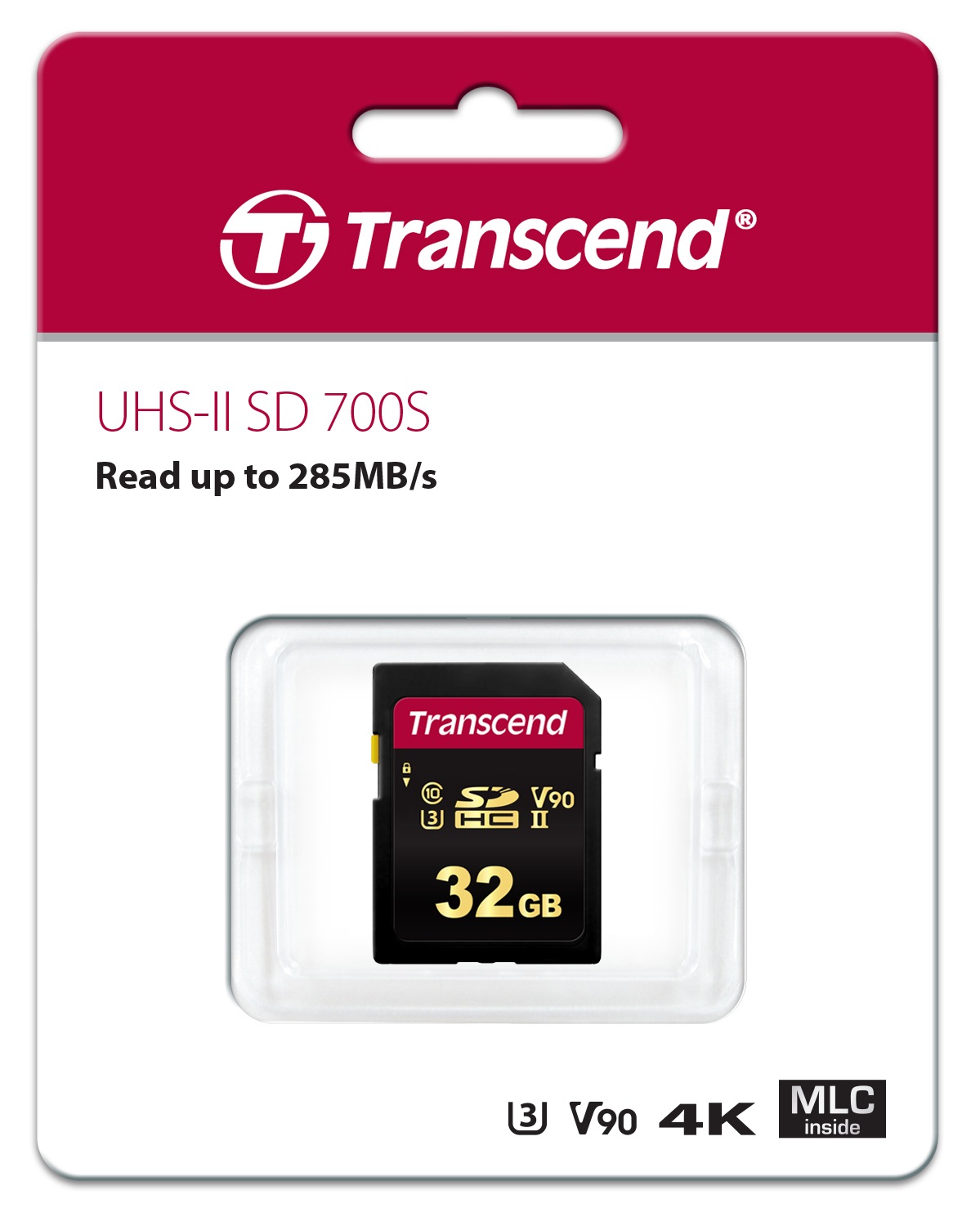 32GB Transcend 700S SDHC UHS-II U3 V90 SD Memory Card CL10 285MB