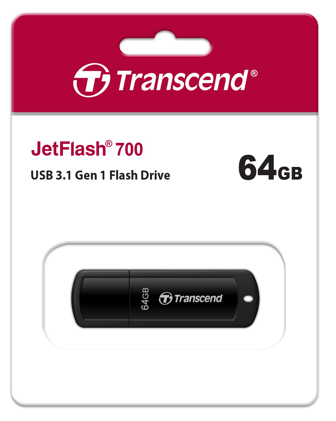 64GB Transcend JetFlash 700 Flash Drive Black
