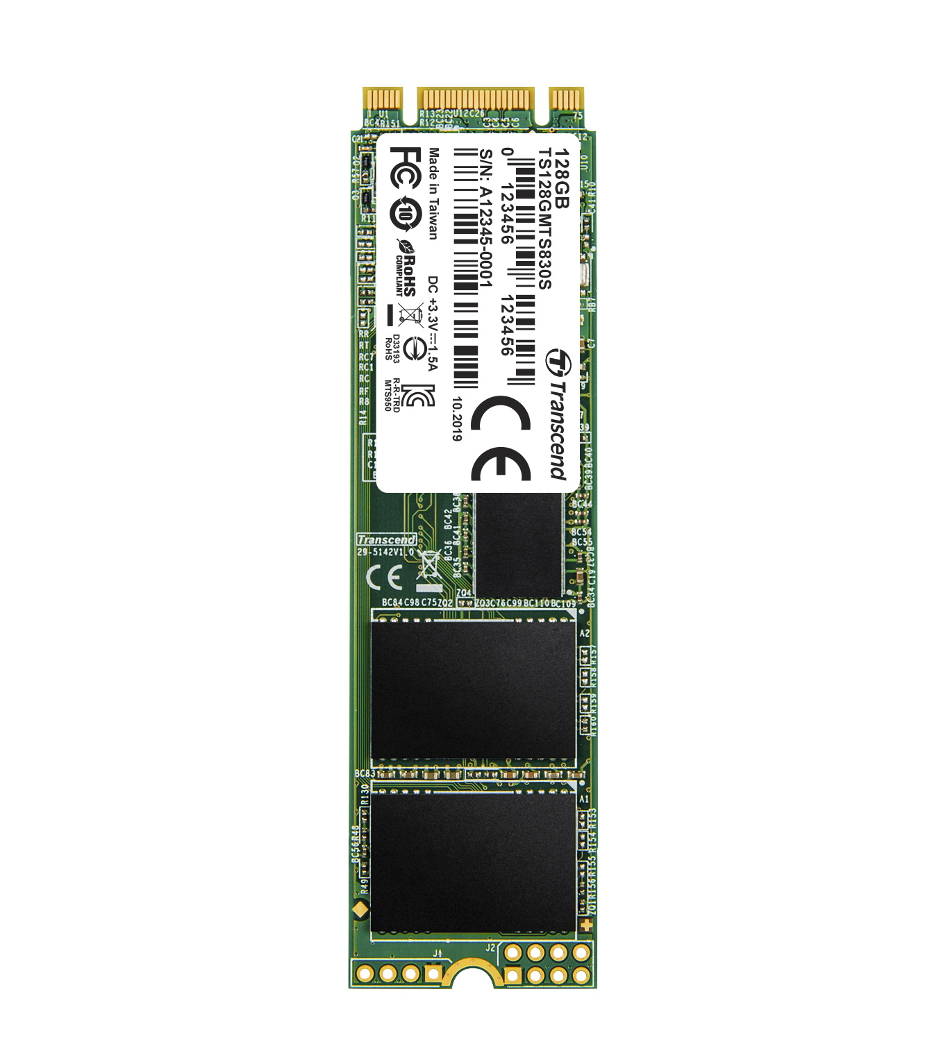 128GB Transcend M.2 2280 80mm SATA III 6Gbps 830S Solid State Drive
