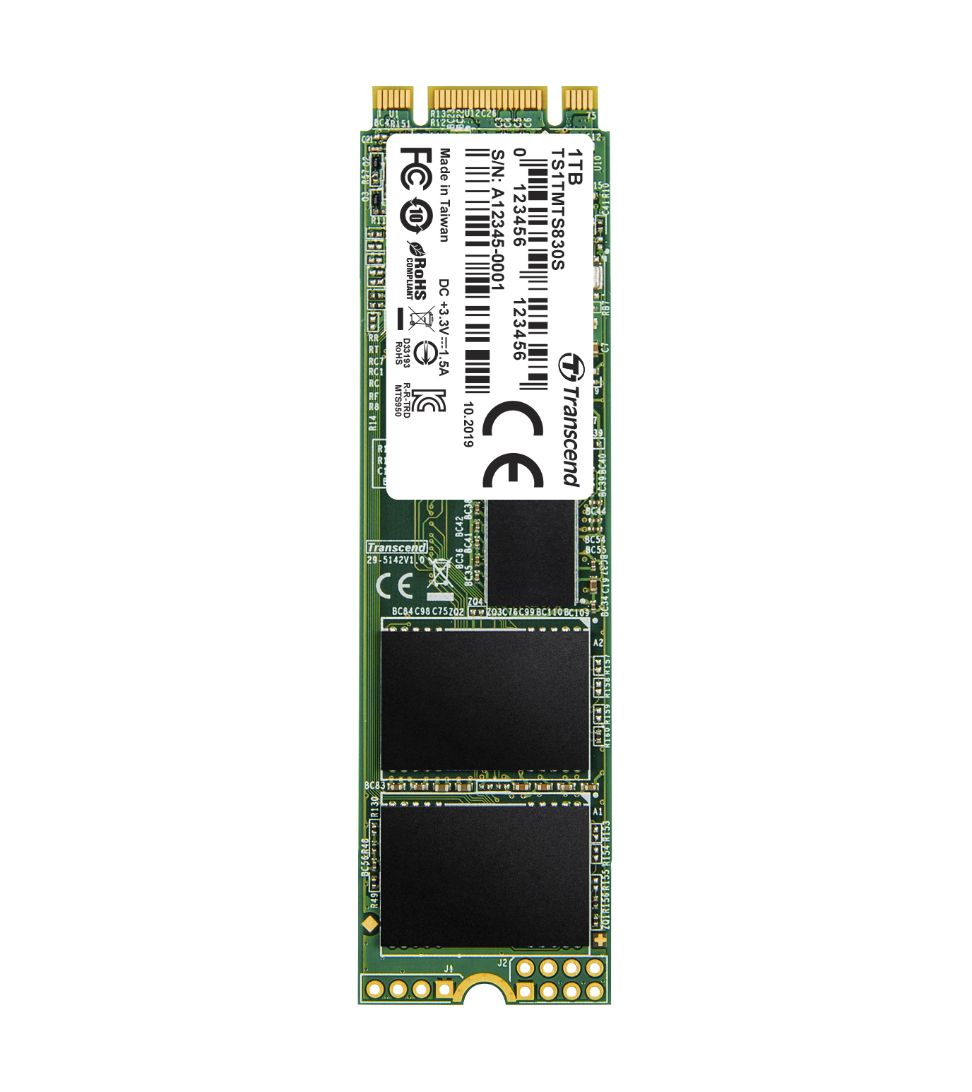 1TB Transcend M.2 2280 80mm SATA III 6Gbps 830S Solid State Drive