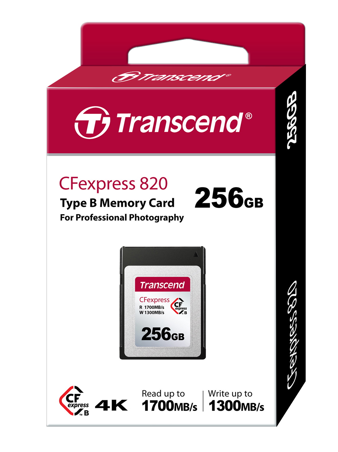 256GB Transcend CFexpress 820 Type B Memory Card 1700MB/s Read 