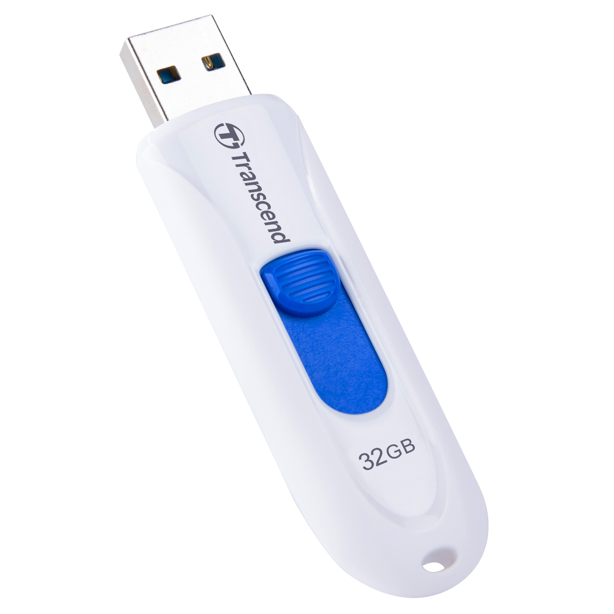 32GB Transcend JetFlash 790W USB3.1 Flash Drive - up to 100MB/sec - White  Retractable USB
