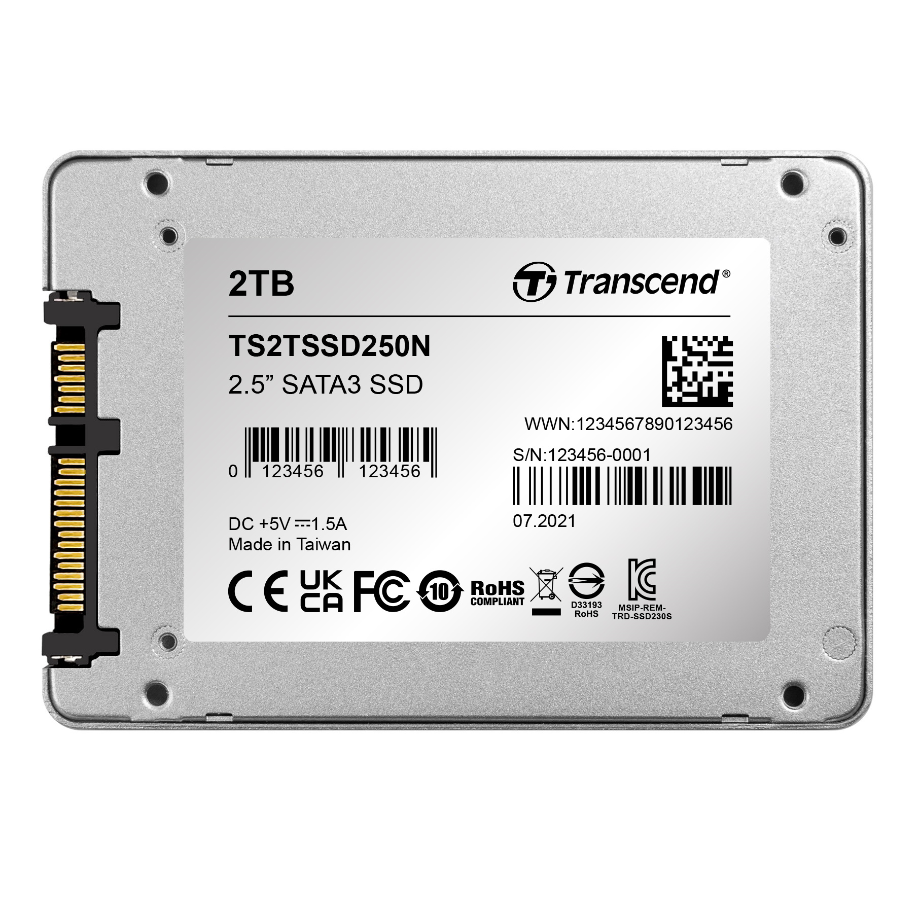 2TB Transcend SSD250N 2.5-inch SATA III 6Gb/s NAS SSD