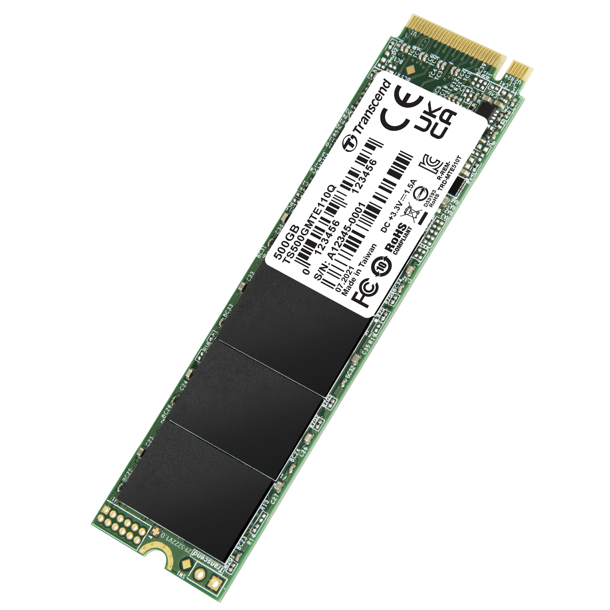 500GB Transcend 2280 NVMe Gen 3 x4 QLC NAND Flash SSD