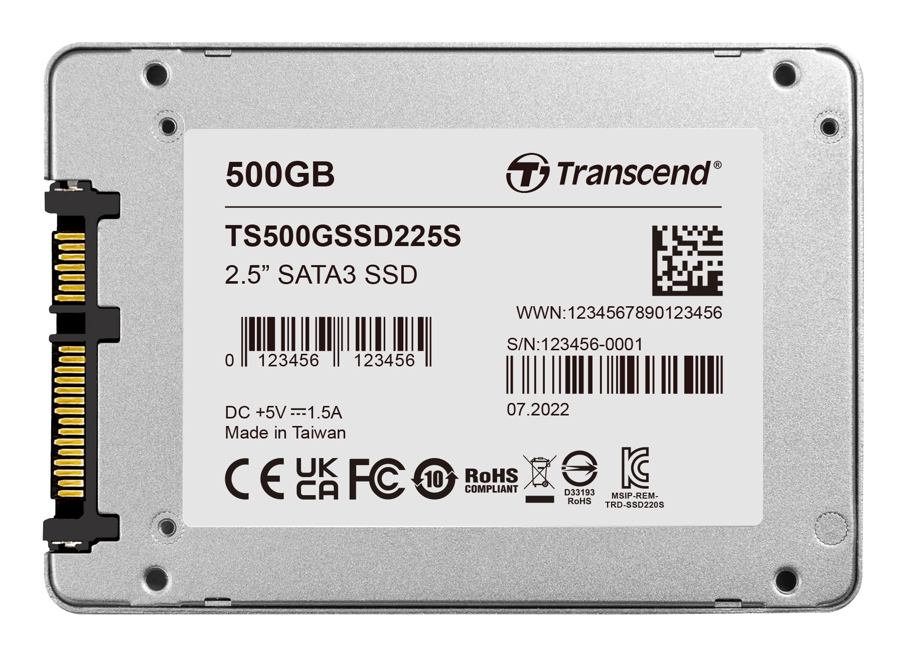 Transcend 500GB SATA 6Gb/s 2.5-inch SSD (TS500GSSD225S)