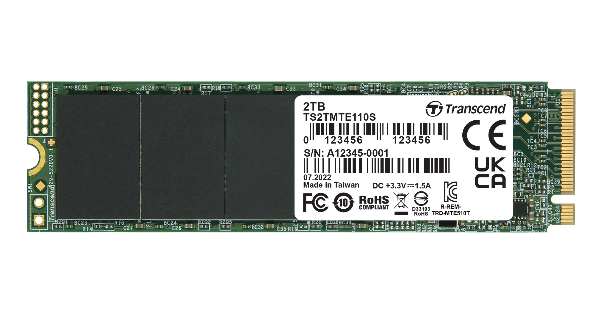 2TB Transcend 110S M.2 2280, NVMe PCIe Gen3x4 SSD