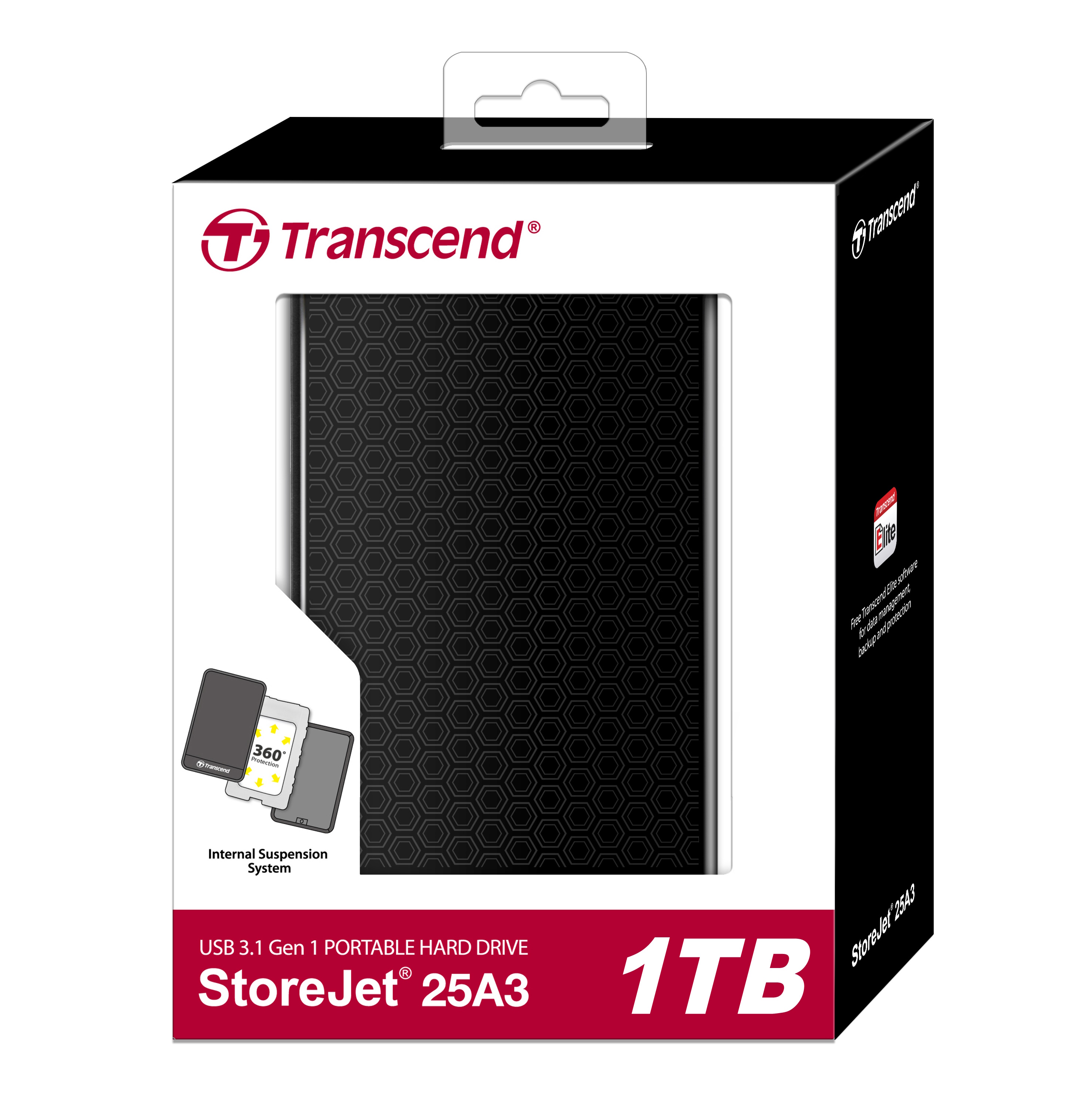 1TB Transcend StoreJet 25A3 USB Gen Portable Hard Drive