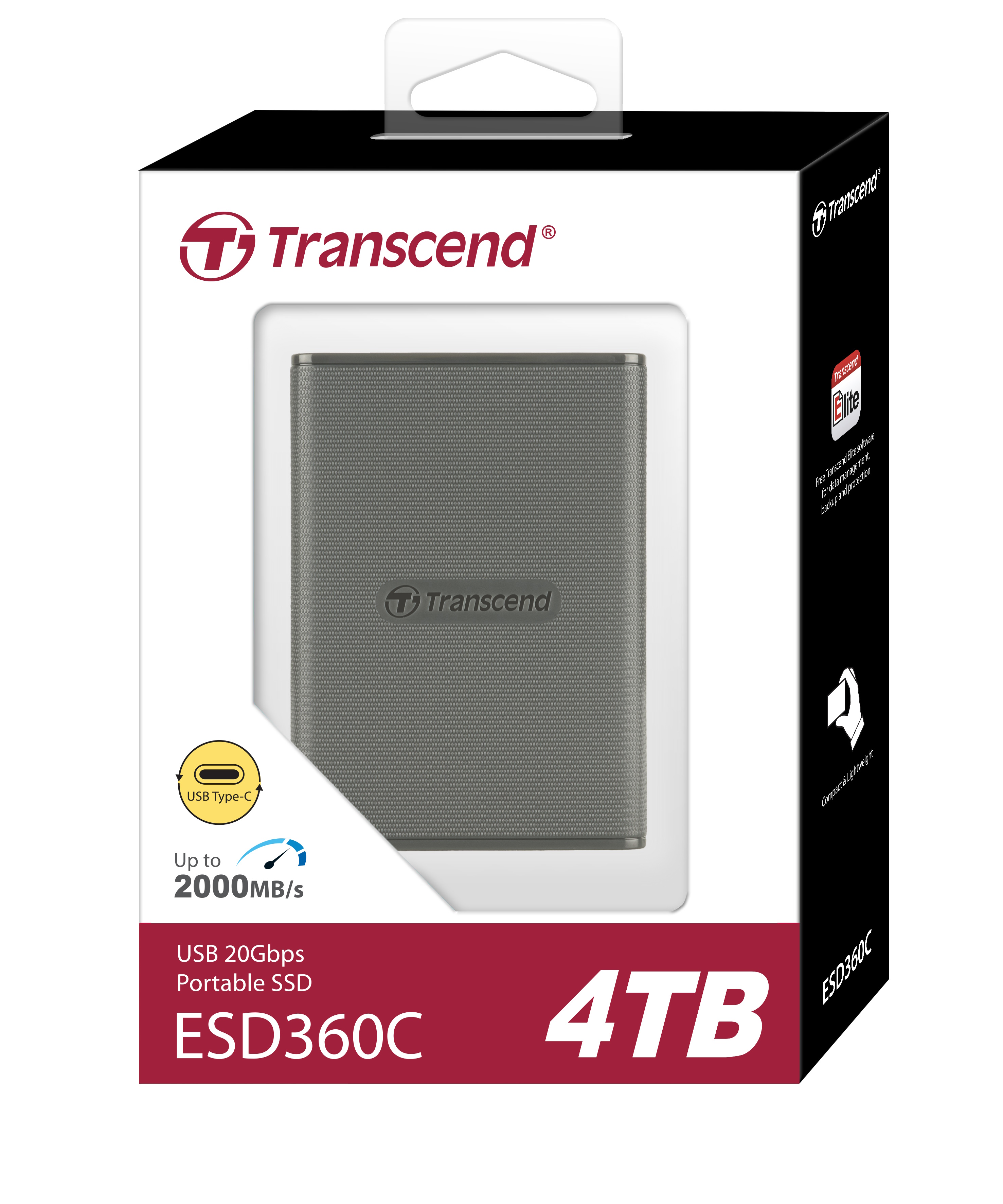 Transcend USB 3.0 外付けSSD 480GB シルバー（中古） 4TB Transcend ESD360C Portable SSD USB Type-A/Type-C Gray