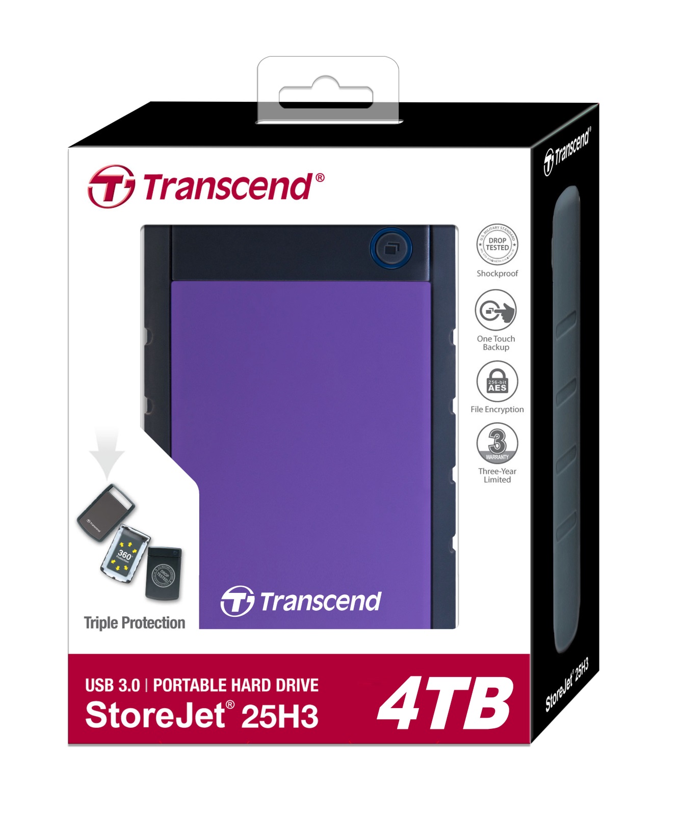 4TB Transcend StoreJet 25H3 2.5inch USB3.0 Portable Hard Drive