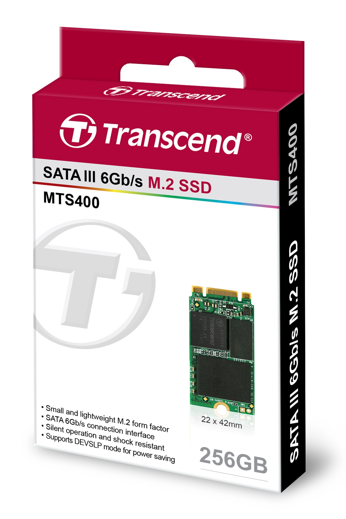 256GB Transcend M.2 NGFF 42mm SATA III 6Gbps SSD MTS400 MLC Flash