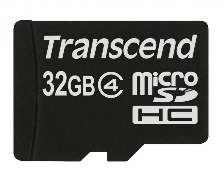 32GB Transcend microSDHC CL4 Memory Card with SD adapter