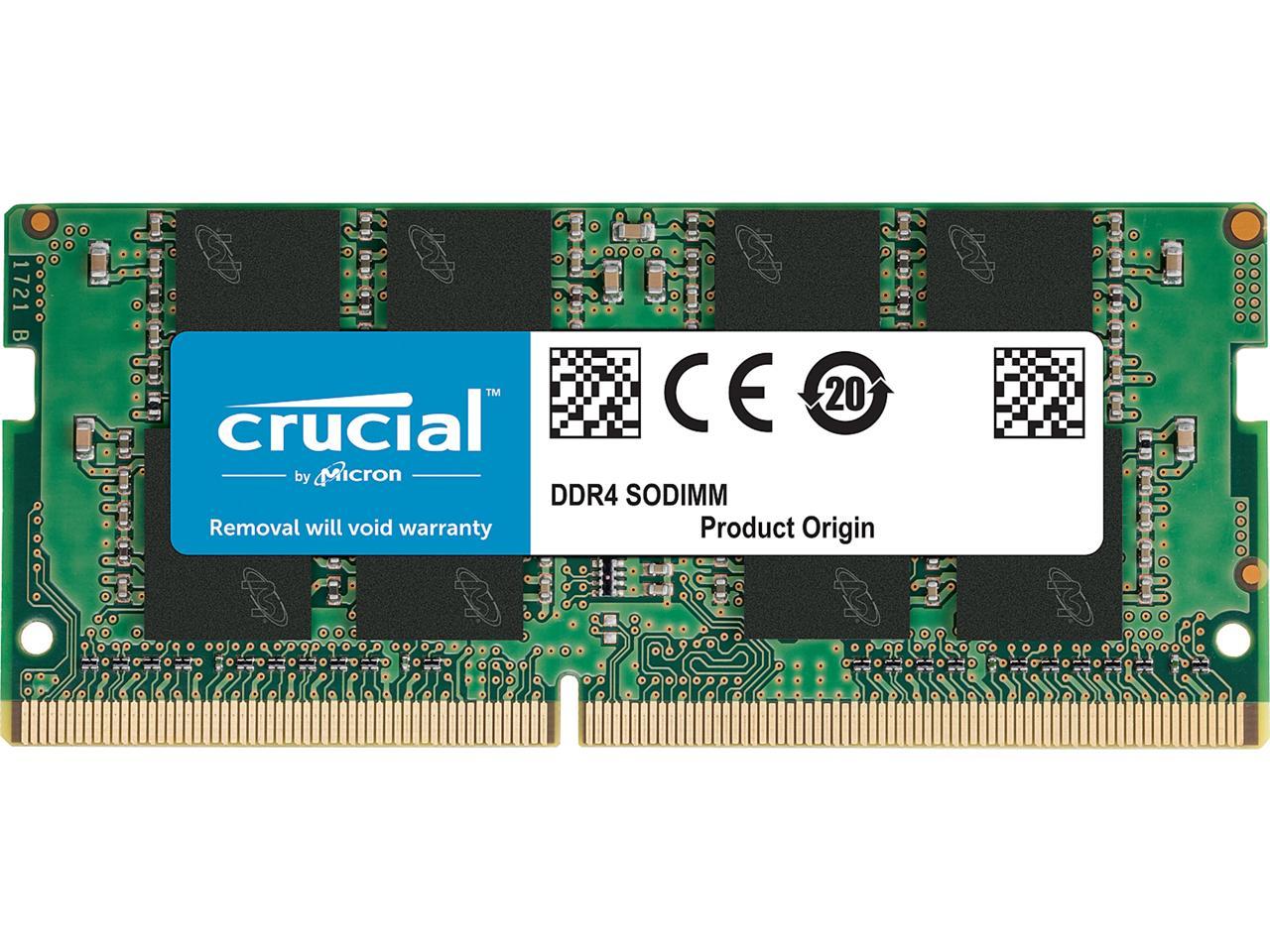 16GB Crucial 3200MHz PC4-25600 CL22 1.2V DDR4 SO-DIMM Memory Module
