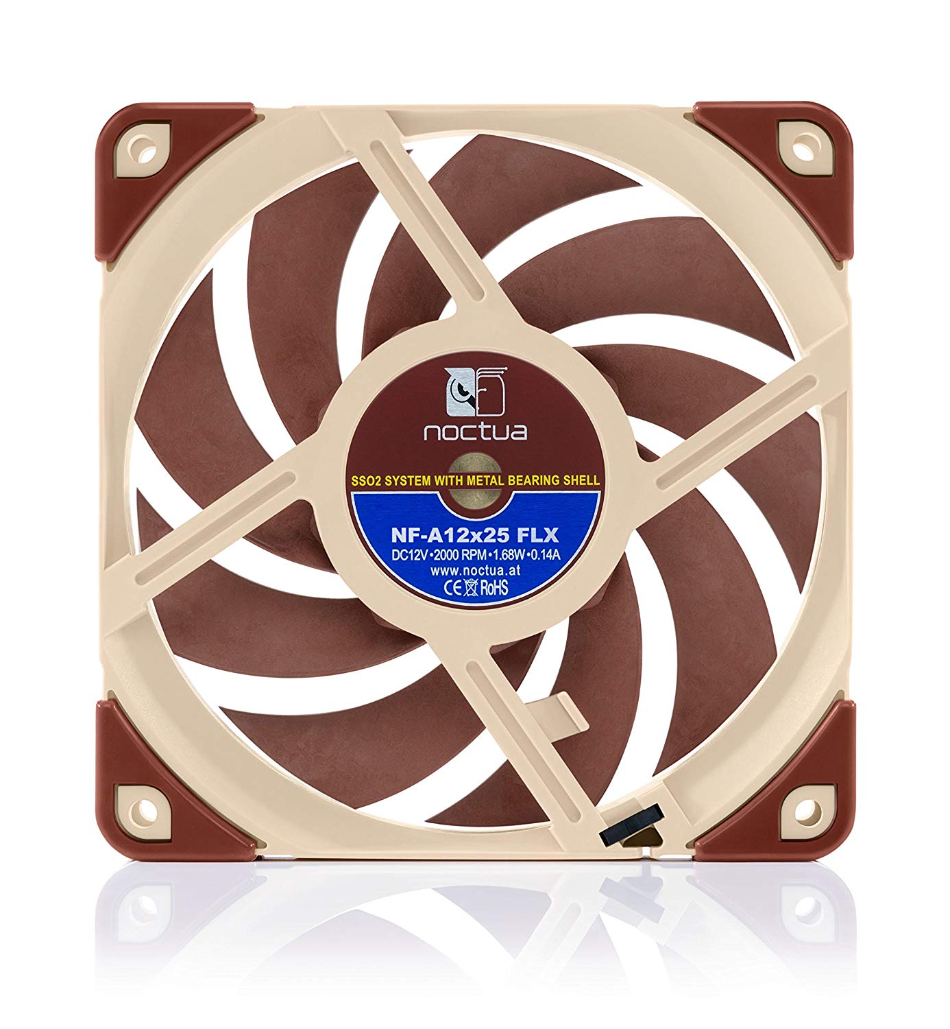 Noctua NFA12x25 FLX 120mm 1200RPM Case Fan Beige, Brown