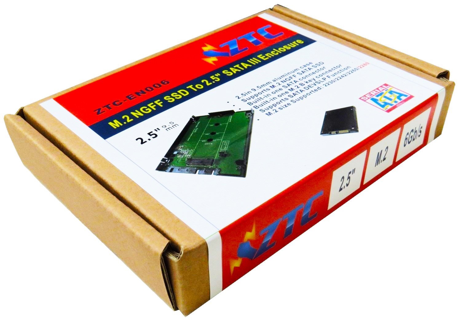 ZTC Sky 2.5-inch Enclosure M.2 (NGFF) SSD to SATA III Board Adapter